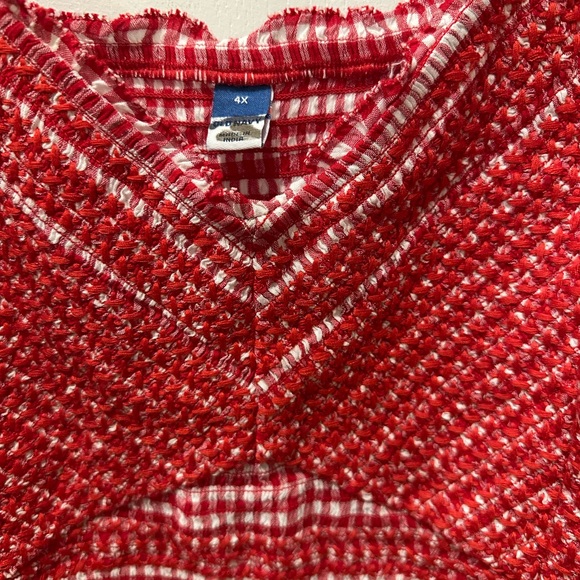 Red Gingham Midi Dress with Smocked Bodice - Picture 10 of 11